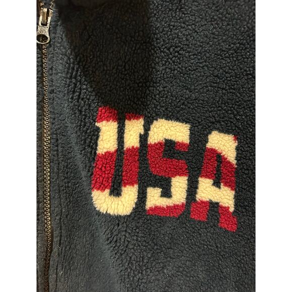Vintage Bear Ridge Outfitters America fleece size L blue patriotic stars stripes - Picture 2 of 10